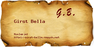Girst Bella névjegykártya